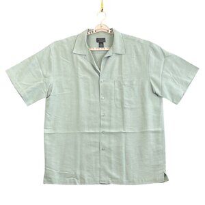 Cezani Mens L Light Green Short-Sleeve Button-Up Shirt